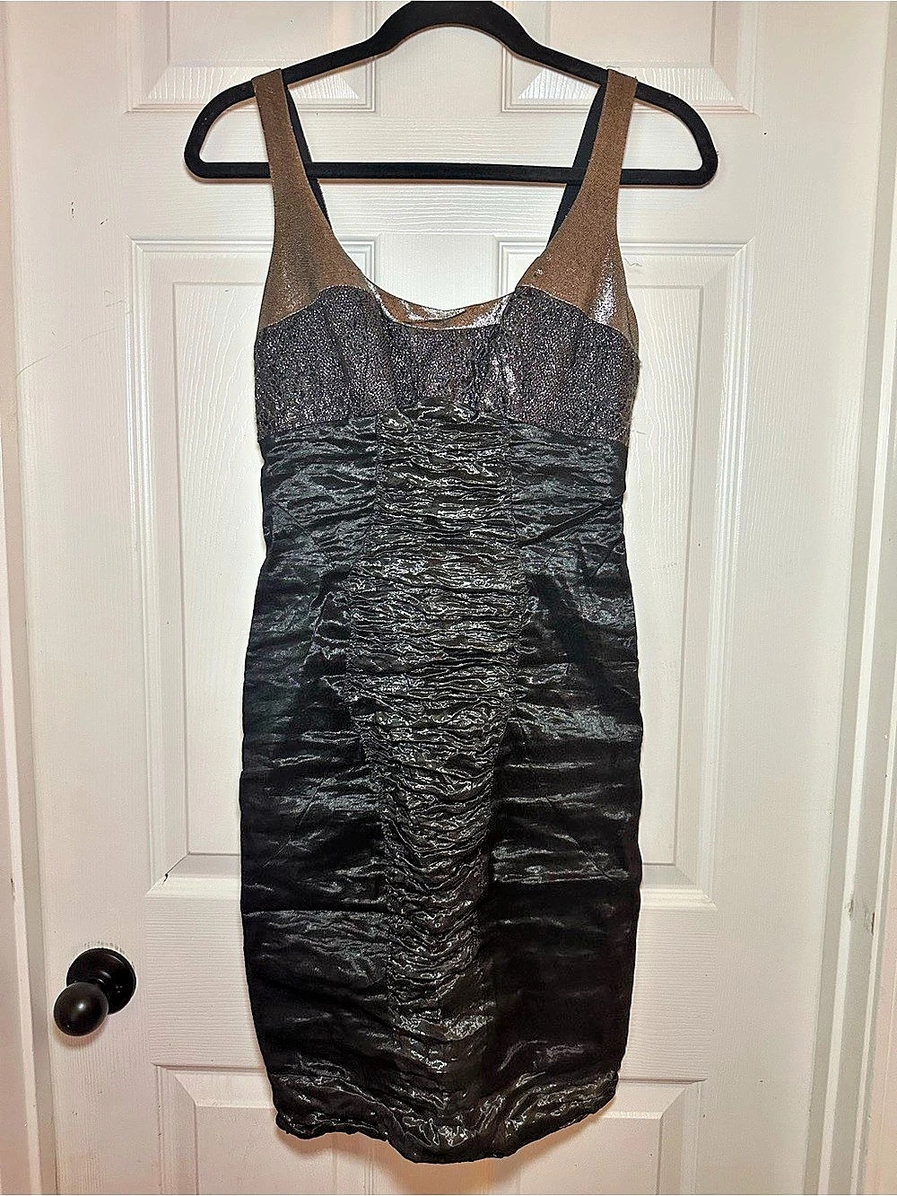 Nicole Miller Collection Ruched Mini Dress Black Medium